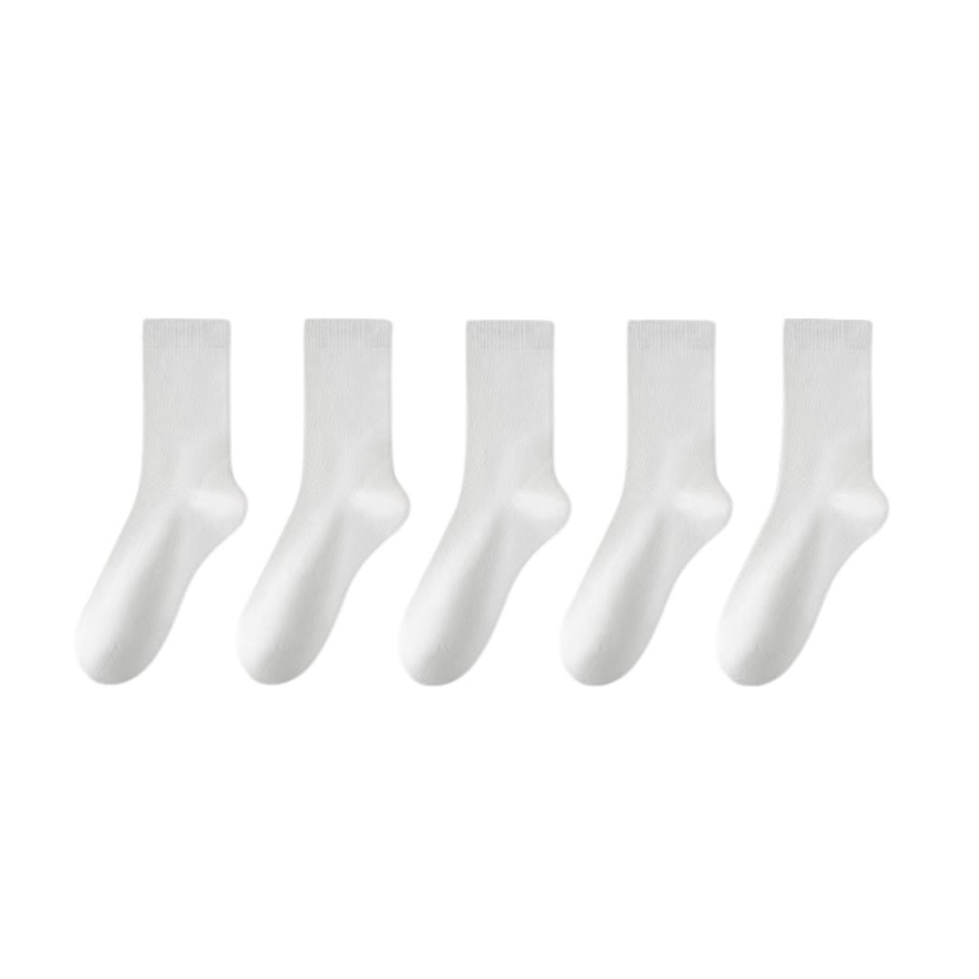 Chaussettes élégantes en coton (5 paires) - Blanc - EU39-45 (US6-11) - image 12