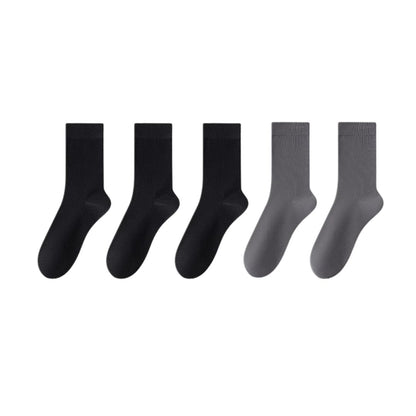 Chaussettes élégantes en coton (5 paires) - Noir*3+Gris foncé*2 - EU39-45 (US6-11) - image 15