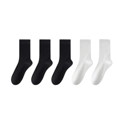 Chaussettes élégantes en coton (5 paires) - Noir*3+Blanc*2 - EU39-45 (US6-11) - image 14