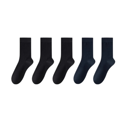 Chaussettes élégantes en coton (5 paires) - Noir*3+Bleu marine*2 - EU39-45 (US6-11) - image 16