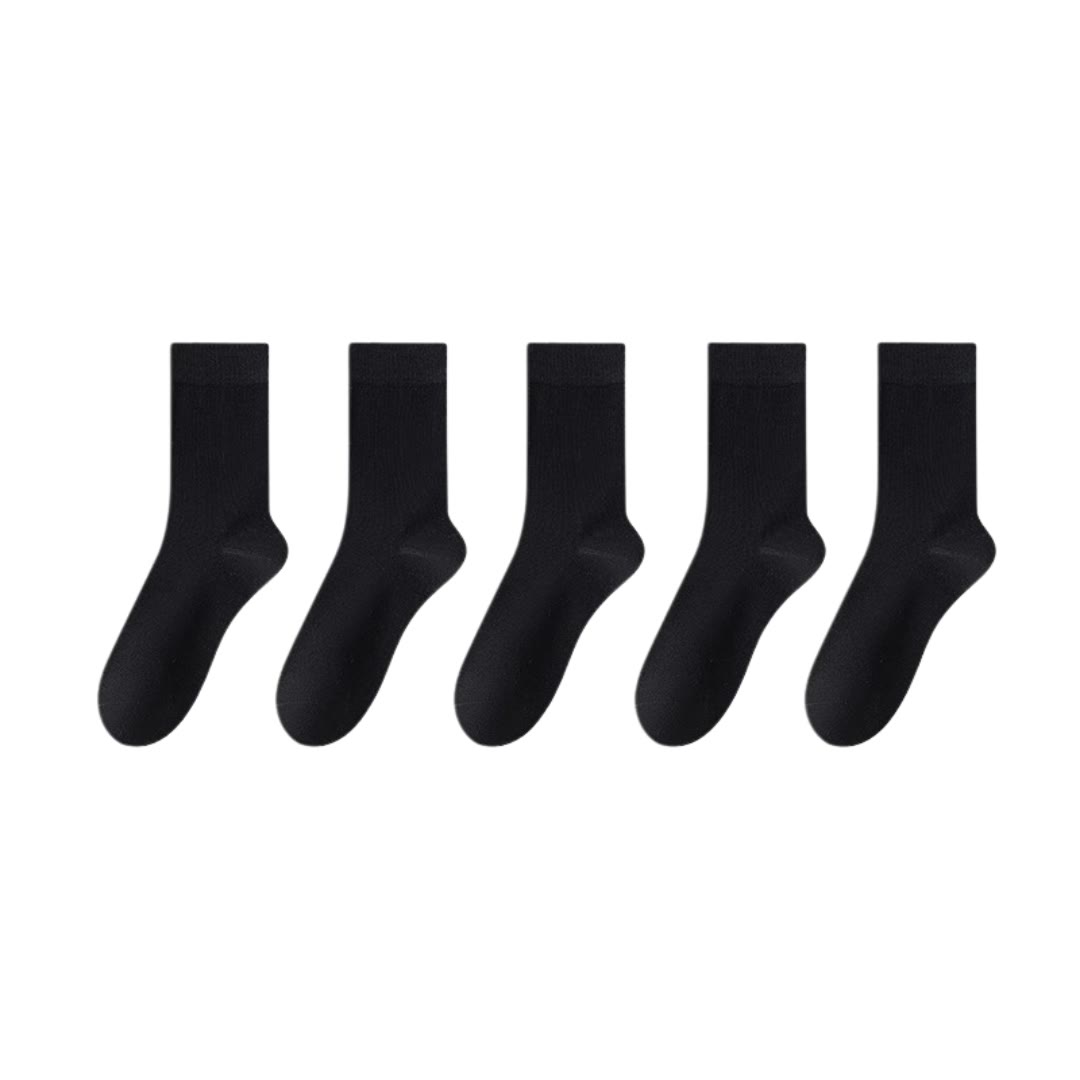 Chaussettes élégantes en coton (5 paires) - Noir - EU39-45 (US6-11) - image 11