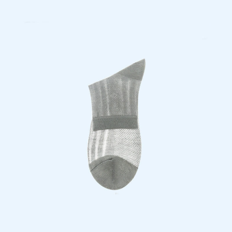 Chaussettes transparentes en soie glacée (4 paires) - Gris clair - EU39-45 (US6-11) - image 7