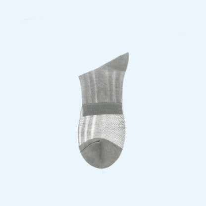 Chaussettes transparentes en soie glacée (4 paires) - Gris clair - EU39-45 (US6-11) - image 7