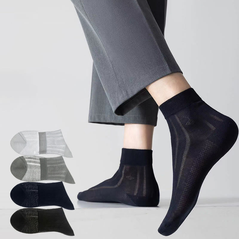 Chaussettes transparentes en soie glacée (4 paires) - Multicolore - EU39-45 (US6-11) - image 1