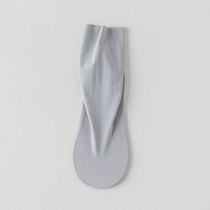 Chaussettes longues en soie glacée de couleur unie, grande taille (6 paires)