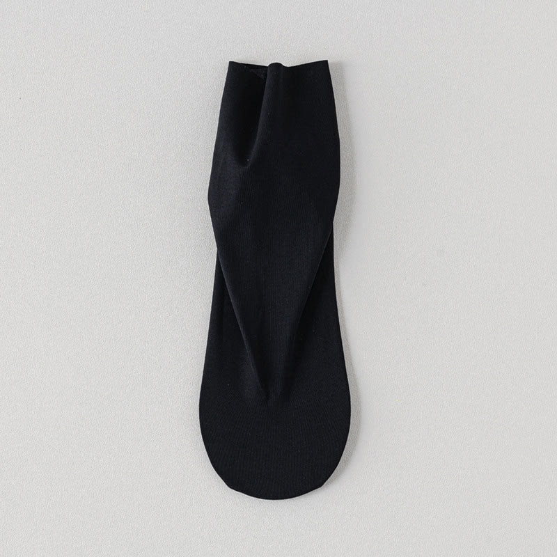 Chaussettes basses unies en soie glacée (6 paires) - Noir - EU39-44 (US6-10) - image 7