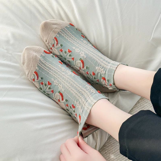 Chaussettes rétro en relief 3D (5 paires)