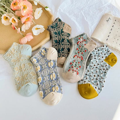 Chaussettes rétro en relief 3D (5 paires)