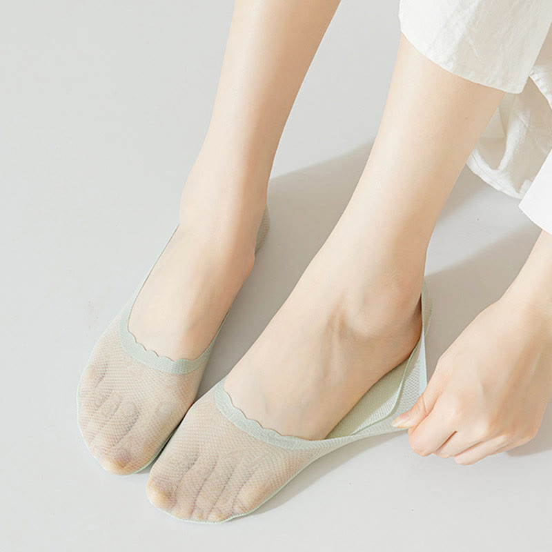 Chaussettes invisibles en jacquard à lettres (9 paires)