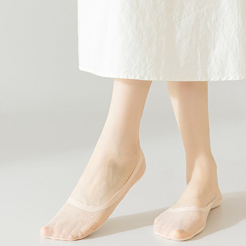 Chaussettes invisibles en jacquard à lettres (9 paires)