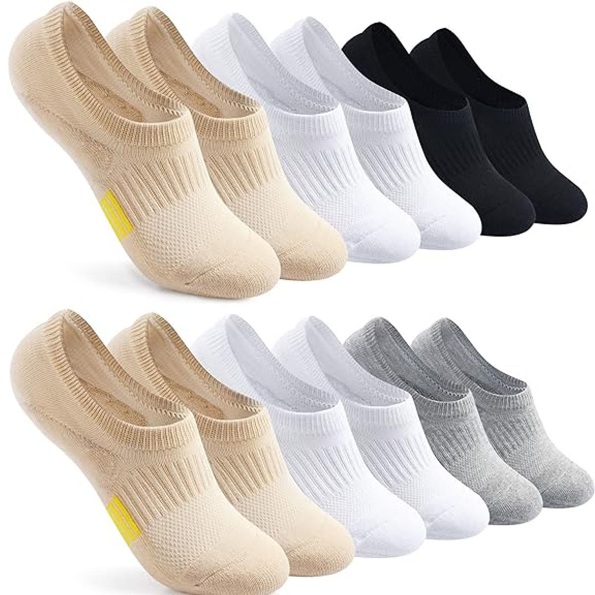 Nouveau pack combiné de chaussettes invisibles (6 paires)