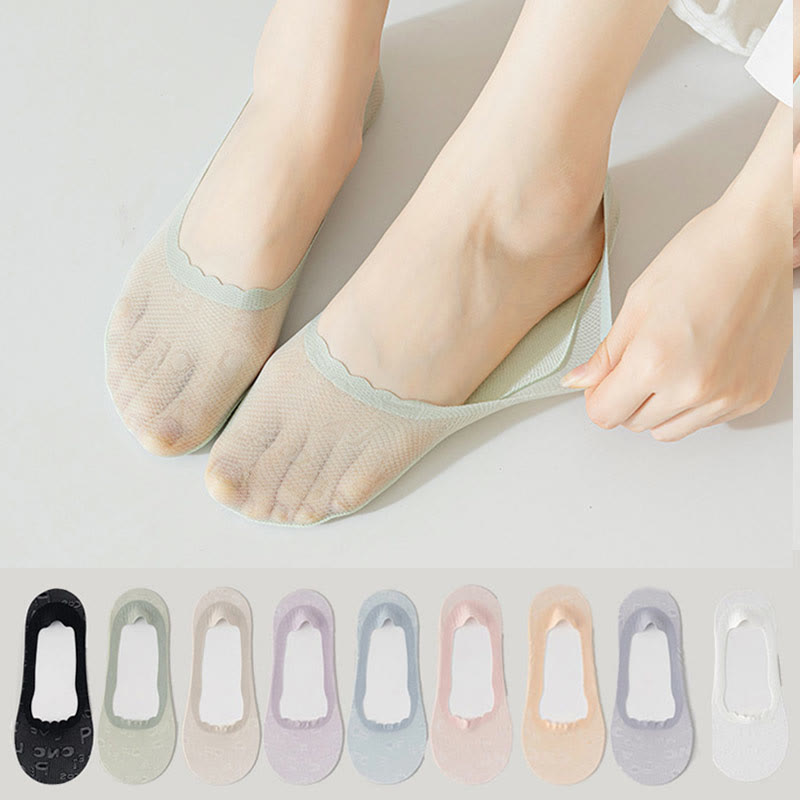 Chaussettes invisibles en jacquard à lettres (9 paires)