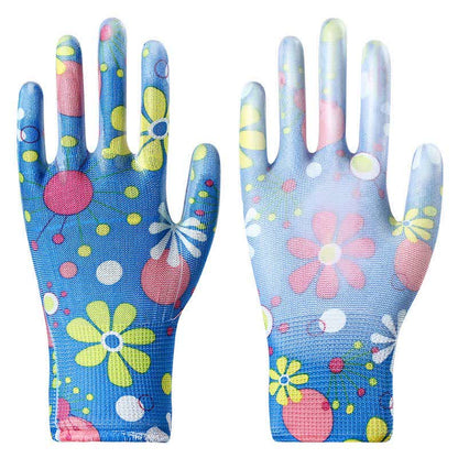Gants de jardinage antidérapants et résistants à l'abrasion (12 paires) - Bleu - Taille unique - image 11