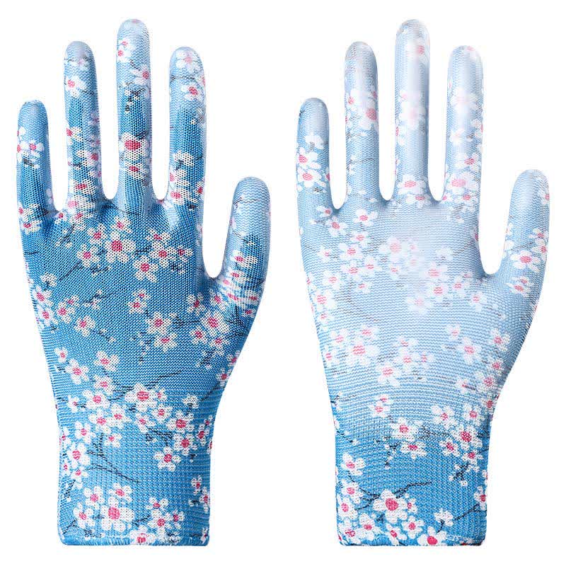 Gants de jardinage antidérapants et résistants à l'abrasion (12 paires) - Bleu et blanc - Taille unique - image 11