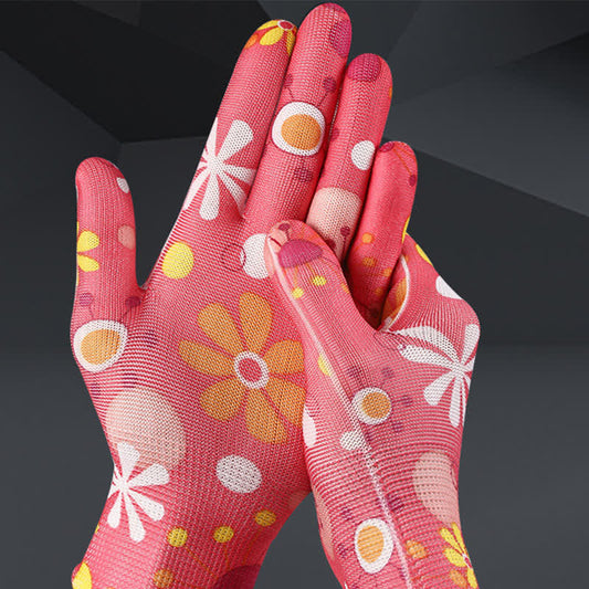 Gants de jardinage imprimés en tricot de nylon (12 paires) - image 1