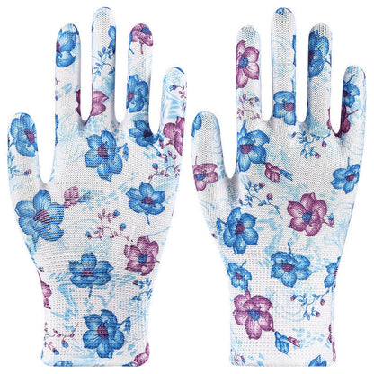 Gants de jardinage imprimés en tricot de nylon (12 paires) - Bleu - Taille unique - image 11
