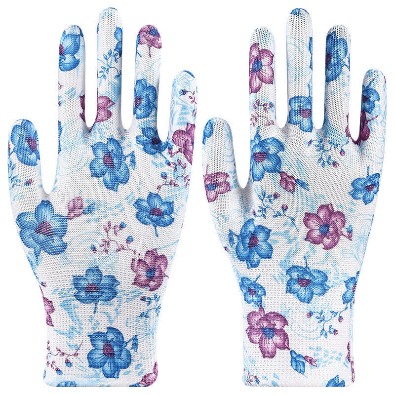 Gants de jardinage imprimés en tricot de nylon (12 paires) - Bleu - Taille unique - image 10