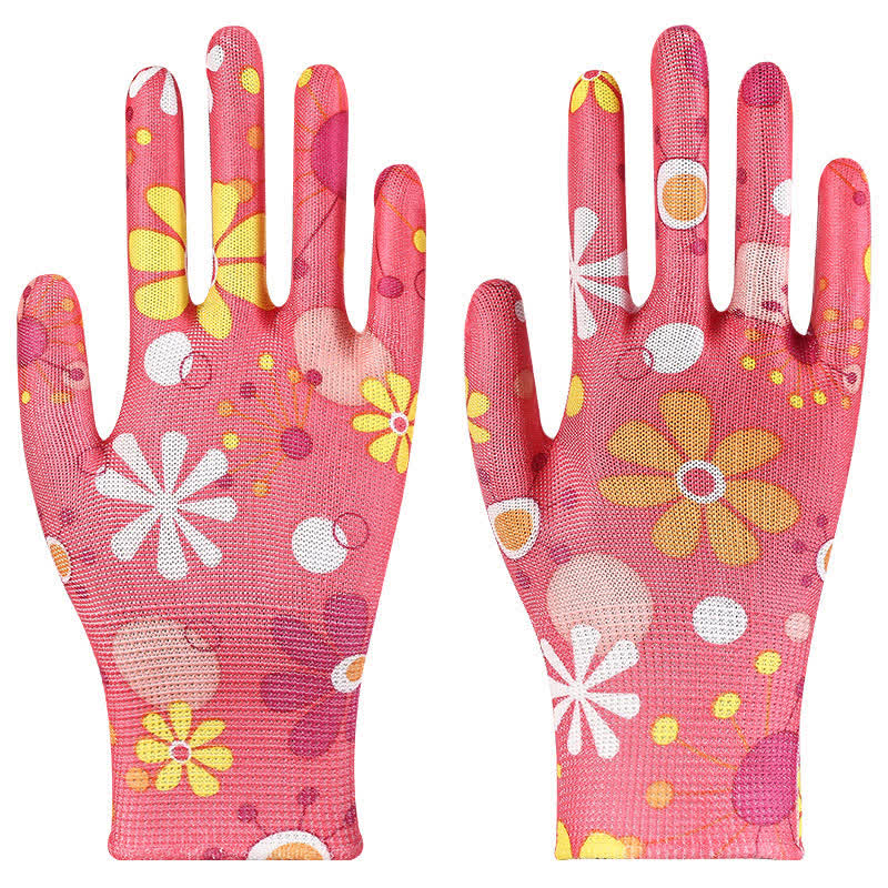 Gants de jardinage imprimés en tricot de nylon (12 paires) - Rouge - Taille unique - image 7