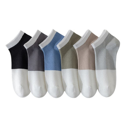 Chaussettes cheville décontractées en coton uni (6 paires) - Multicolore - EU39-44 (US6-10) - image 9