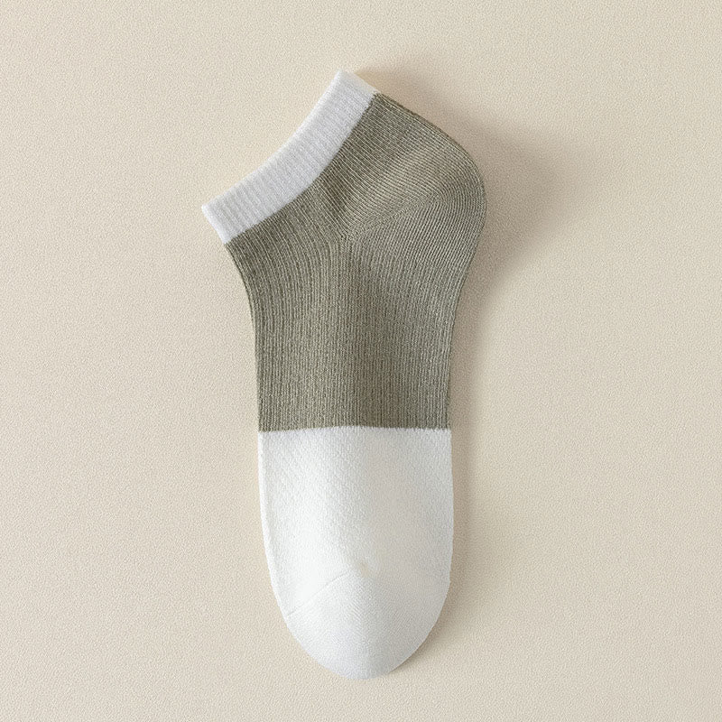 Chaussettes cheville décontractées en coton uni (6 paires) - Vert armée - EU39-44 (US6-10) - image 11