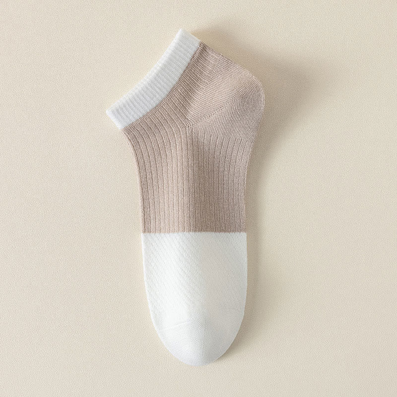 Chaussettes cheville décontractées en coton uni (6 paires) - Kaki - EU39-44 (US6-10) - image 14