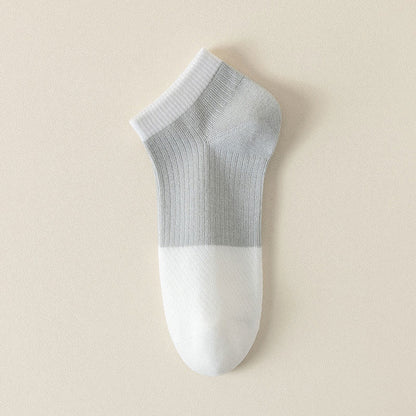 Chaussettes cheville décontractées en coton uni (6 paires) - Gris clair - EU39-44 (US6-10) - image 10