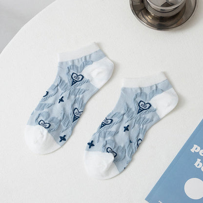 Chaussettes à fleurs bleues (5 paires) - image 3