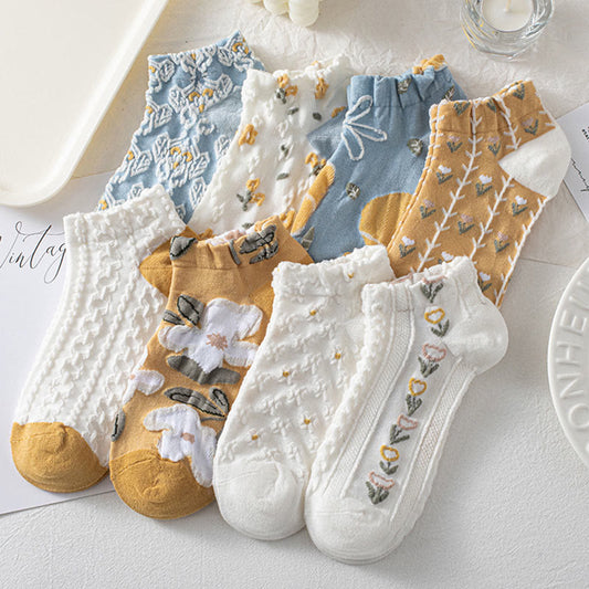 Chaussettes à fleurs de forêt (8 paires) - Multicolore - EU36-40 (US3-7) - image 0