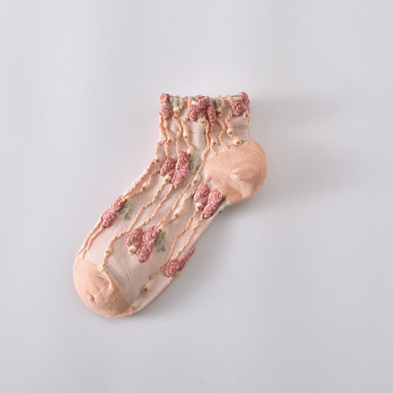 Chaussettes à fleurs élégantes (5 paires)