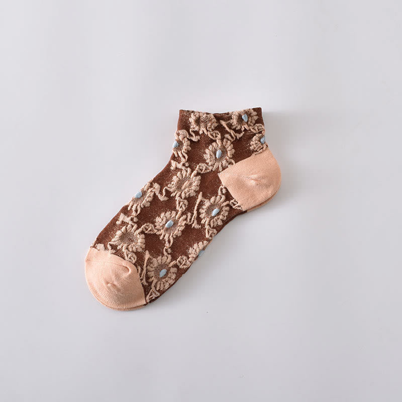 Chaussettes à fleurs élégantes (5 paires)