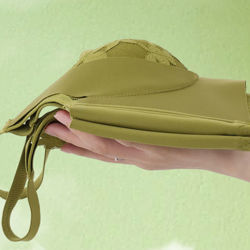 Soutien-gorge sans armatures avec boucle en dentelle sur le devant