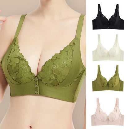 Soutien-gorge sans armatures avec boucle en dentelle sur le devant