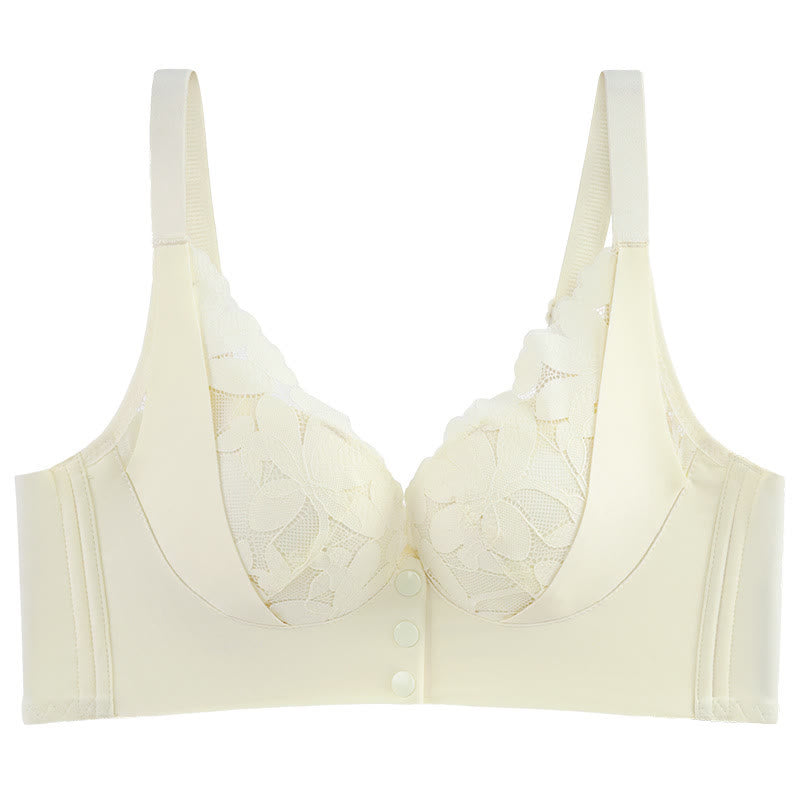 Soutien-gorge sans armatures avec boucle en dentelle sur le devant