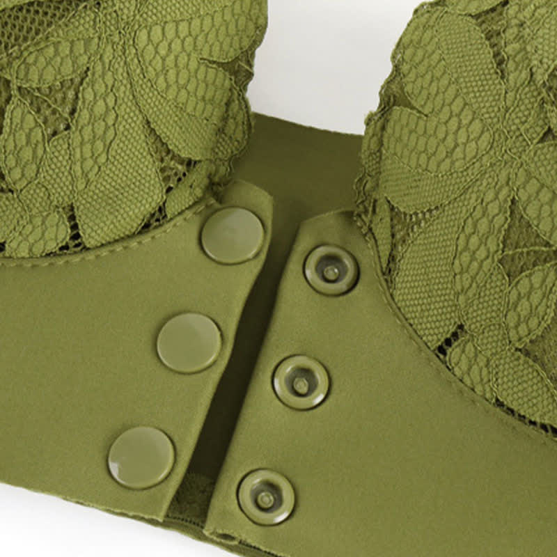 Soutien-gorge sans armatures avec boucle en dentelle sur le devant