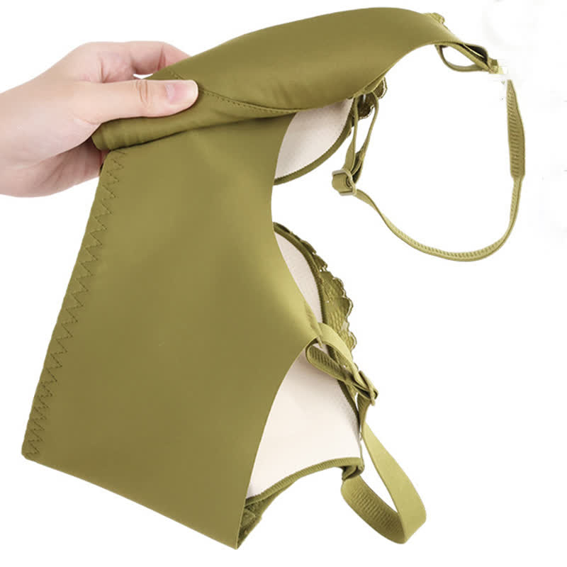 Soutien-gorge sans armatures avec boucle en dentelle sur le devant