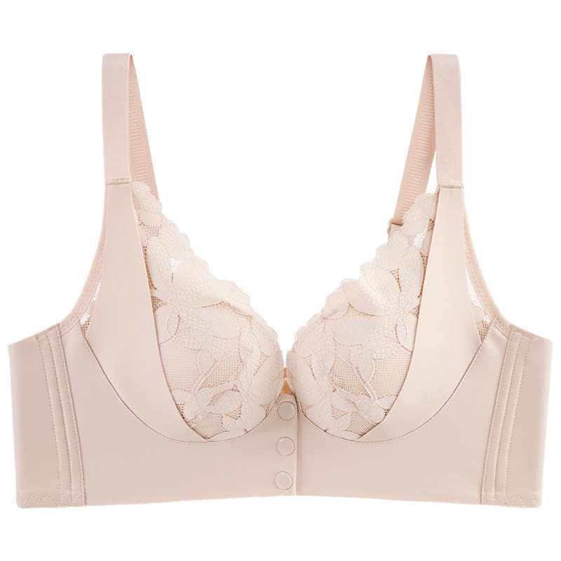 Soutien-gorge sans armatures avec boucle en dentelle sur le devant