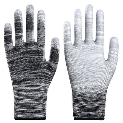 Gants de travail antidérapants, résistants à l'usure et à rayures (24 paires) - Noir - L - image 7