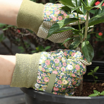 Gants de protection pour le jardinage à imprimé floral (3 paires) - image 1