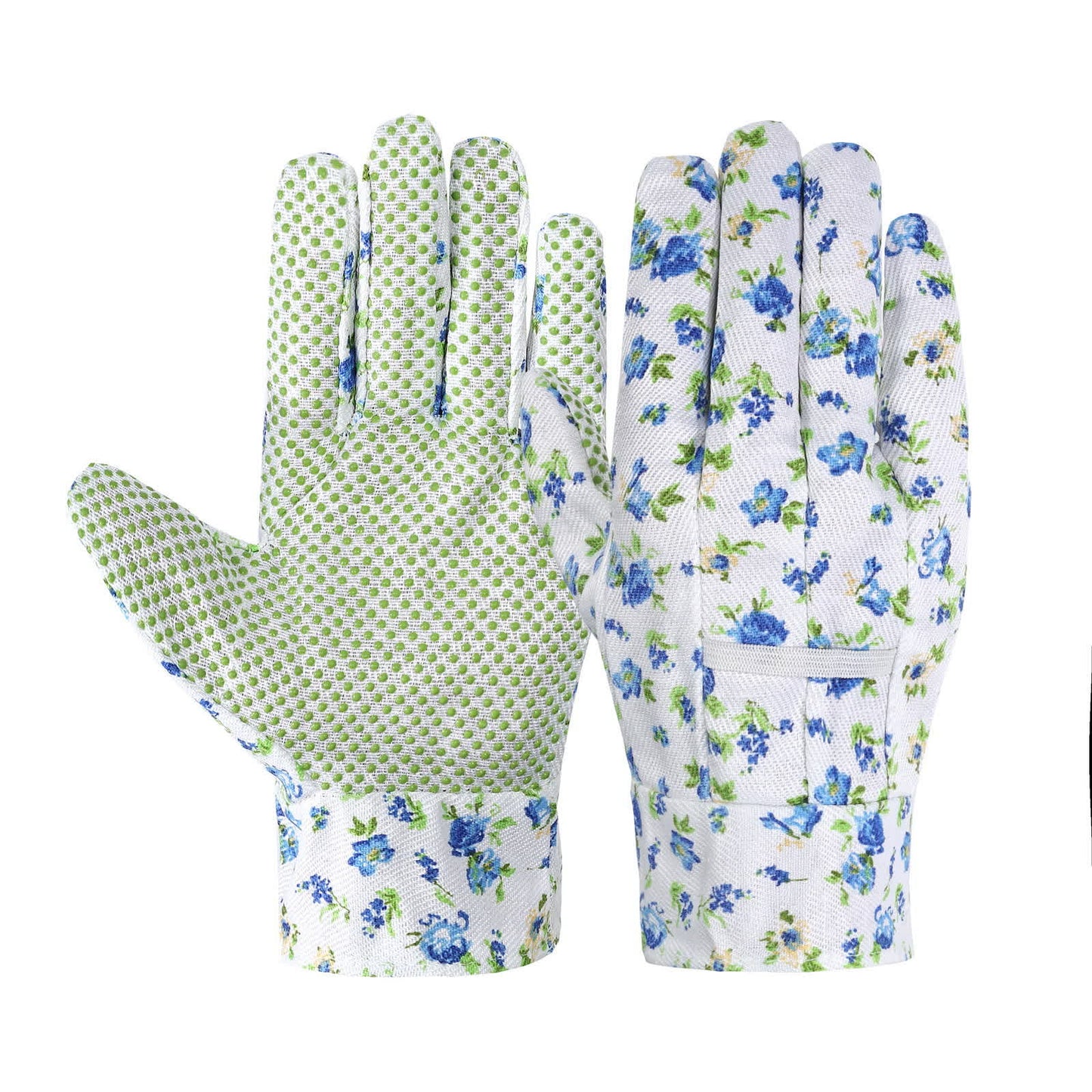 Gants de jardinage élégants à imprimé floral (3 paires) - Bleu - Taille unique - image 1