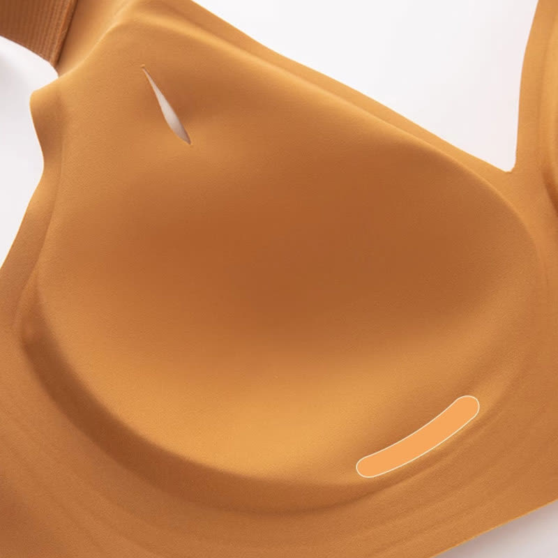 Soutien-gorge sans armatures à bonnets complets et sans coutures de couleur unie