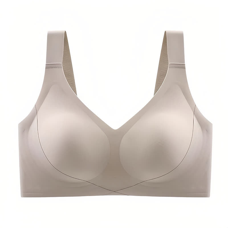 Soutien-gorge sans armatures à bonnets complets et sans coutures de couleur unie