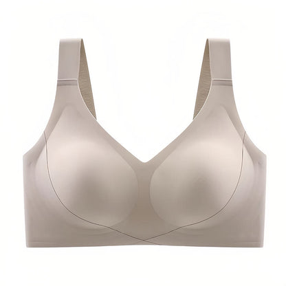 Soutien-gorge sans armatures à bonnets complets et sans coutures de couleur unie