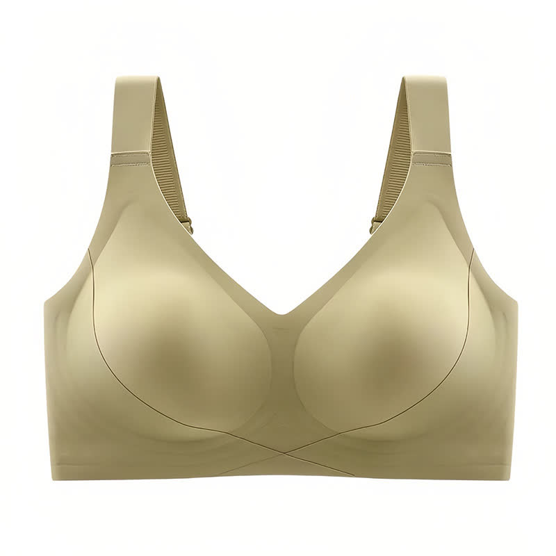 Soutien-gorge sans armatures à bonnets complets et sans coutures de couleur unie