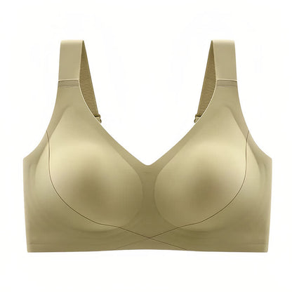 Soutien-gorge sans armatures à bonnets complets et sans coutures de couleur unie