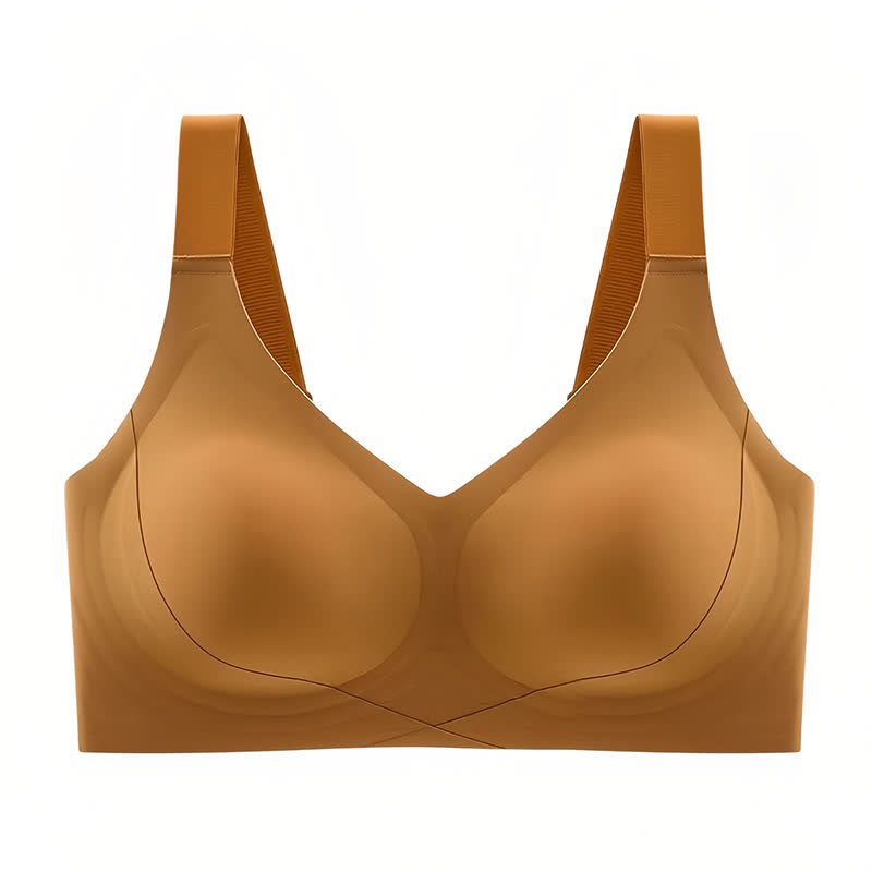 Soutien-gorge sans armatures à bonnets complets et sans coutures de couleur unie