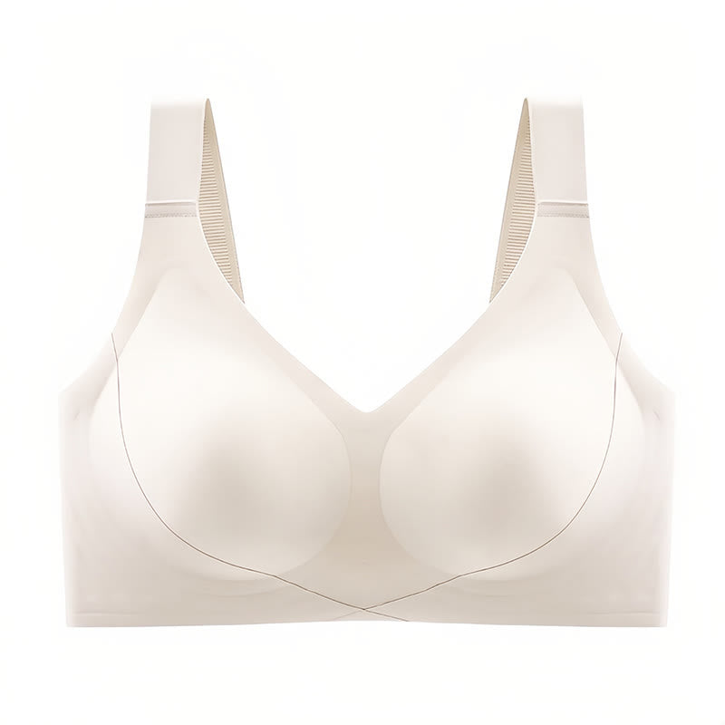 Soutien-gorge sans armatures à bonnets complets et sans coutures de couleur unie