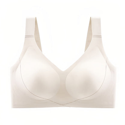 Soutien-gorge sans armatures à bonnets complets et sans coutures de couleur unie