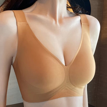 Soutien-gorge sans armatures à bonnets complets et sans coutures de couleur unie