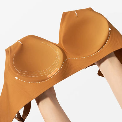 Soutien-gorge sans armatures à bonnets complets et sans coutures de couleur unie