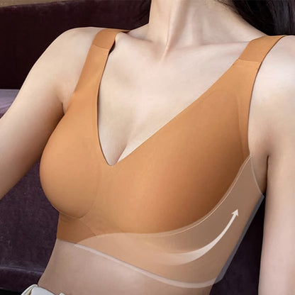 Soutien-gorge sans armatures à bonnets complets et sans coutures de couleur unie